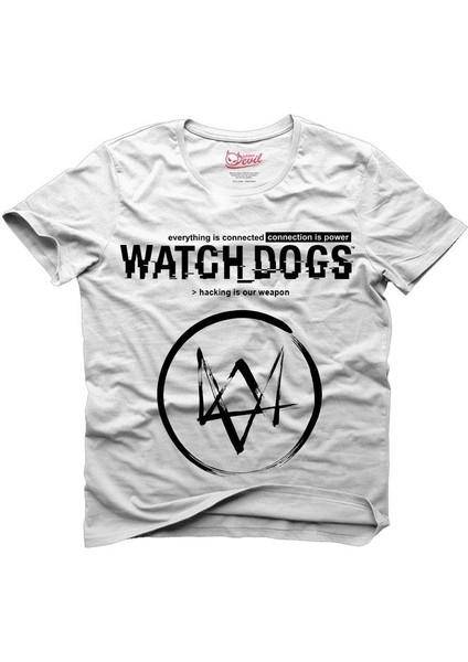 Watch Dogs Logo Beyaz Erkek T-Shirt