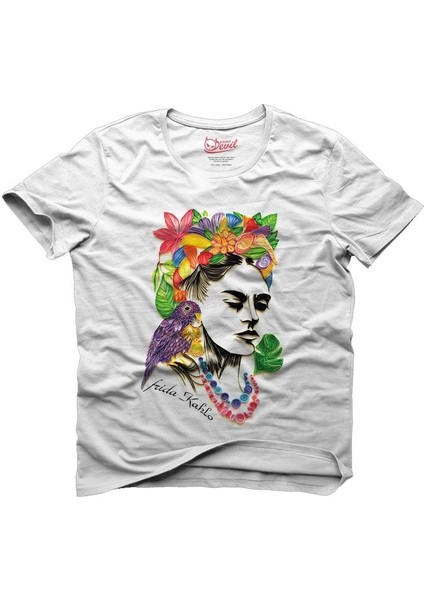 Frida Kahlo Colored Beyaz Erkek T-Shirt