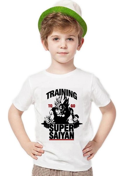 Dragon ball super saiyan traning Erkek Çocuk T-Shirt