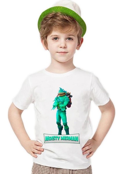 Fortnite Skin Moisty Merman Erkek Çocuk T-Shirt