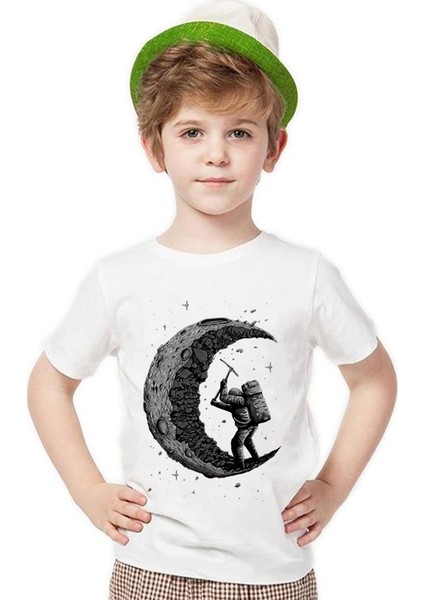 Astronot Moon Ay Erkek Çocuk T-Shirt