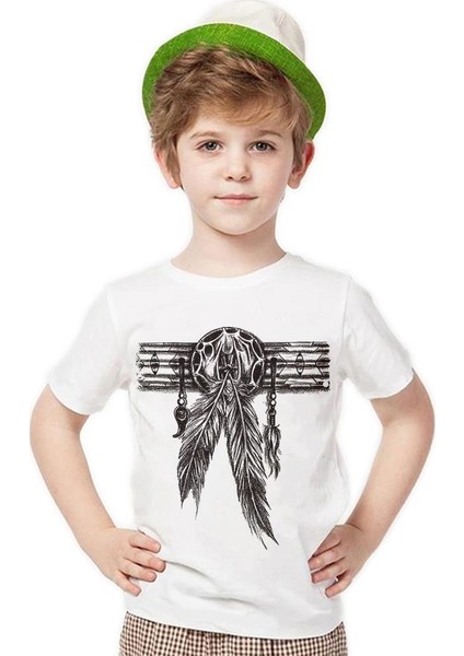Dreamcatcher wolf tuy Erkek Çocuk T-Shirt