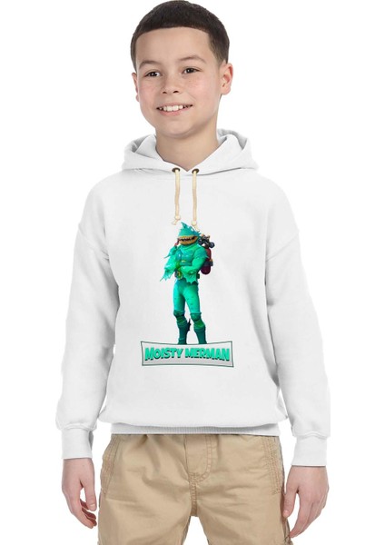 Fortnite Skin Moisty Merman Çocuk Sweatshirt