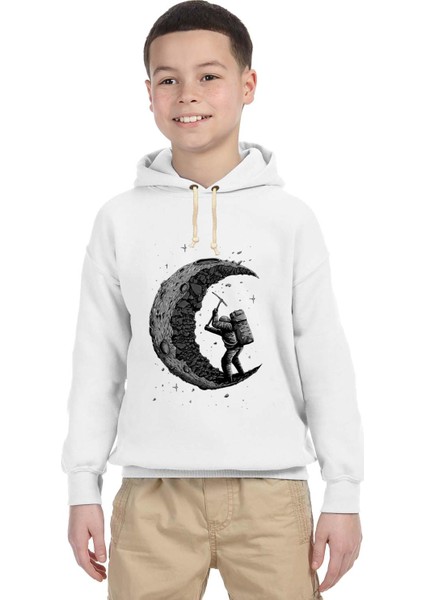 Astronot Moon Ay Çocuk Sweatshirt