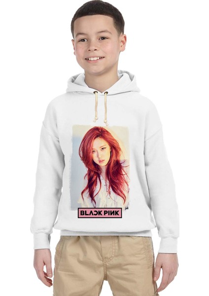 Black pink rose Çocuk Sweatshirt