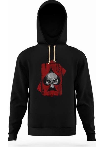 motörhead iskambil kurukafa kırmızı beyaz Erkek Sweatshirt