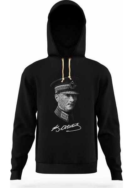 Mustafa Kemal Atatürk asker typografi Erkek Sweatshirt