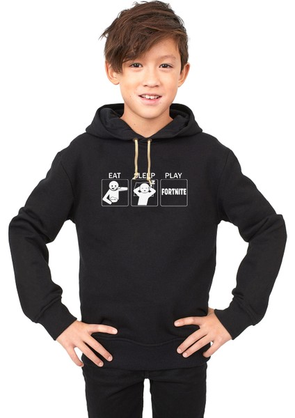 fortnite eat sleep play Çocuk Sweatshirt