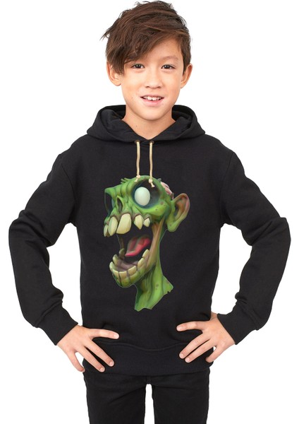 lucifer zombie skull Çocuk Sweatshirt