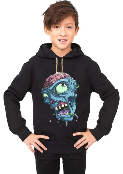 lucifer zombie skull Çocuk Sweatshirt