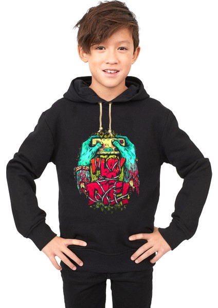 lucifer zombie skull Çocuk Sweatshirt