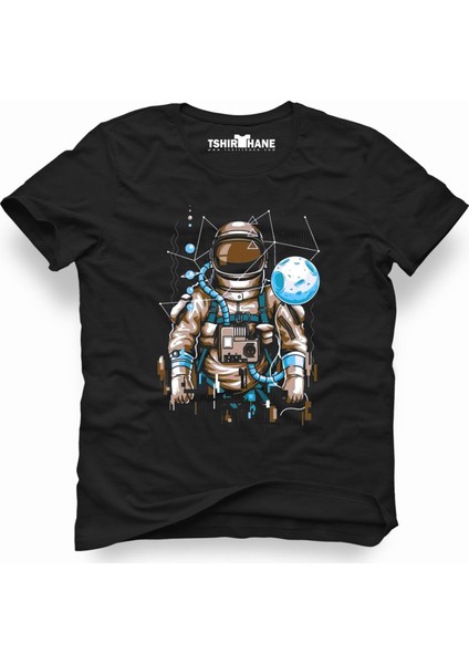 Nasa uzay Astronot Dünya Ay Erkek T-Shirt