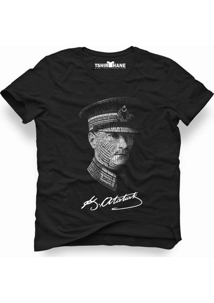 Mustafa Kemal Atatürk asker typografi Erkek T-Shirt
