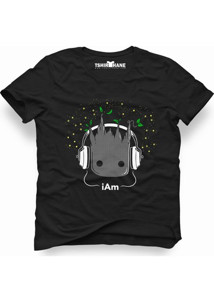 I am groot music black Erkek T-Shirt