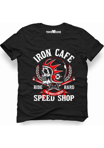 iron cafe speed shop Erkek T-Shirt