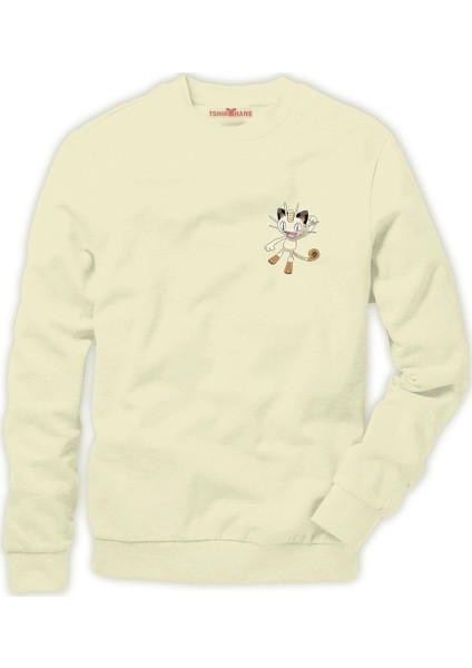 Pokemon avergermon Meowth Nyarth Erkek Sweatshirt