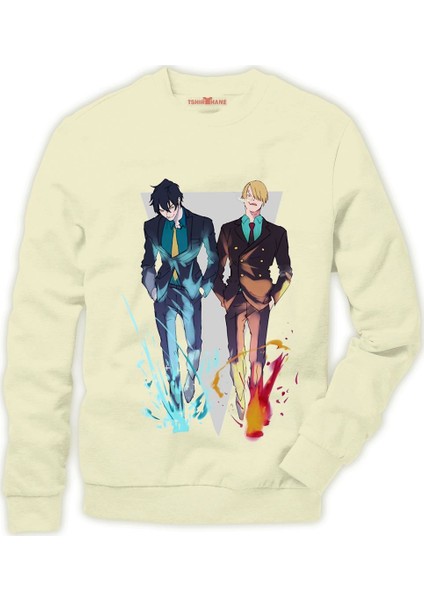 One piece Luffy Nami zoro ... Erkek Sweatshirt