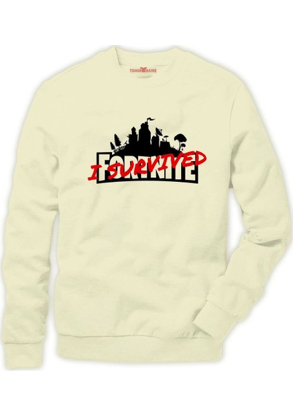 I Survived Fortnite Erkek Sweatshirt