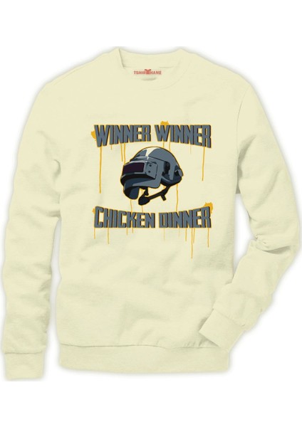 Pubg 3 level kask winner winner Erkek Sweatshirt