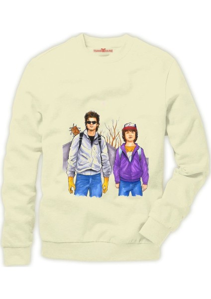 stranger things steve & Dustin Erkek Sweatshirt