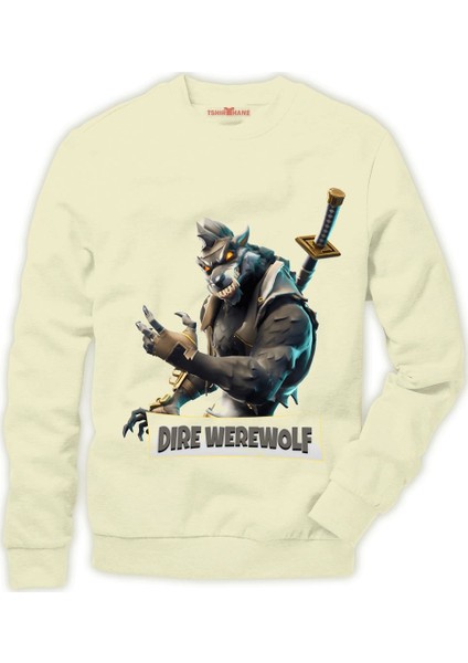 Fortnite Dire werewolf skin from Battle Royale Erkek Sweatshirt