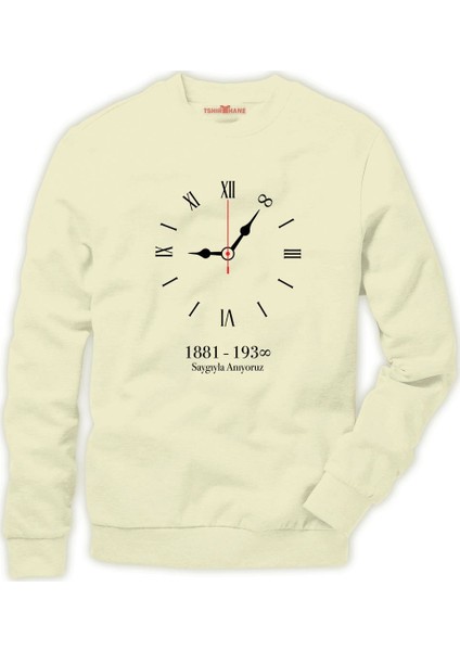 10 kasım 1938 Atatürk 09:05 Sonsuzluk Erkek Sweatshirt