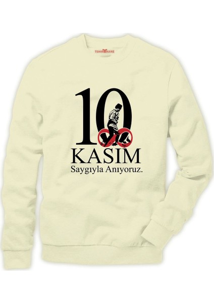 10 kasım 1938 Atatürk 09:05 Sonsuzluk Erkek Sweatshirt
