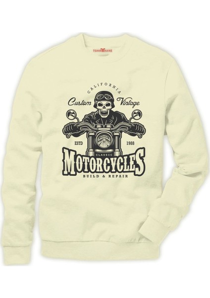 American moto costum vintage Erkek Sweatshirt