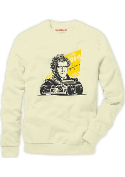 Ayrton Senna f1 car Erkek Sweatshirt