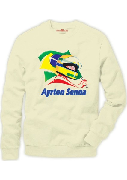 Ayrton Senna flag Erkek Sweatshirt