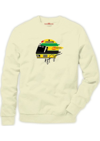 Ayrton Senna helmet vector Erkek Sweatshirt