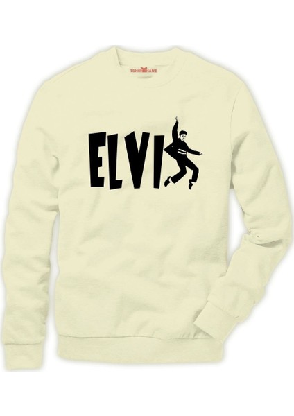 Elvis Presley font Erkek Sweatshirt