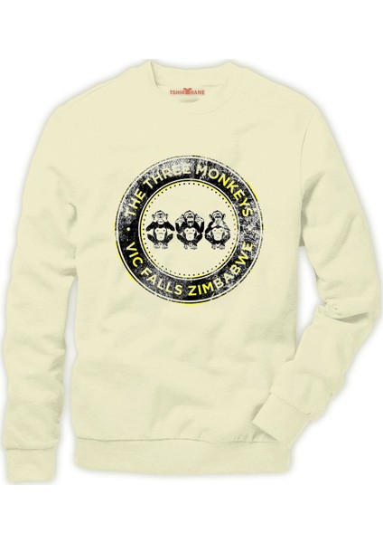 Three monkey logo Erkek Sweatshirt