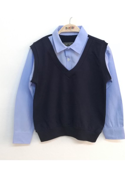 Erkek Çocuk Gömlek Yaka Okul Sweatshirt