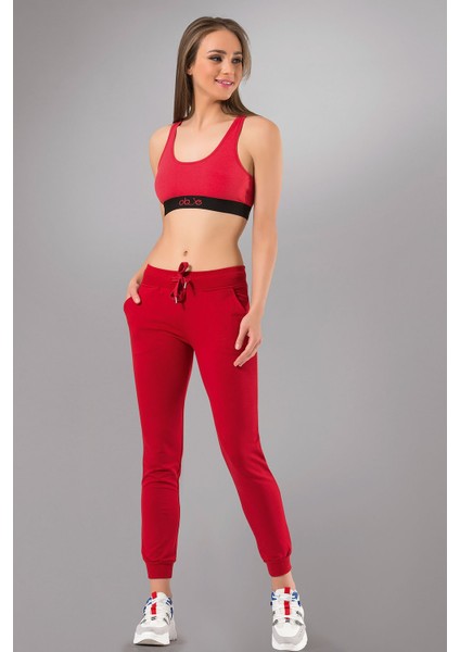 Kadın Kirmizi Eşofman Alti