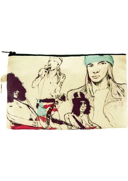 - Guns N' Roses Bez Cüzdan Clutch El Çantası