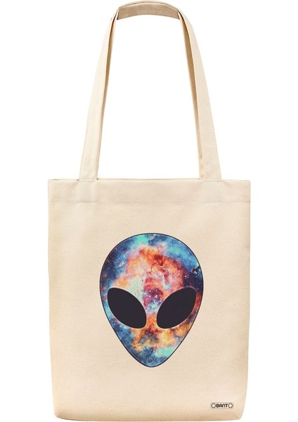 - Alien Cosmos Tote Bag Bez Çanta