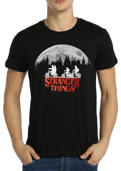 - Stranger Things Siyah Erkek T-Shirt