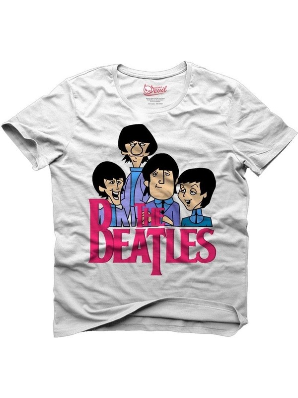 Gamedevil The Beatles Cartoon Beyaz Erkek T-Shirt Fiyatı