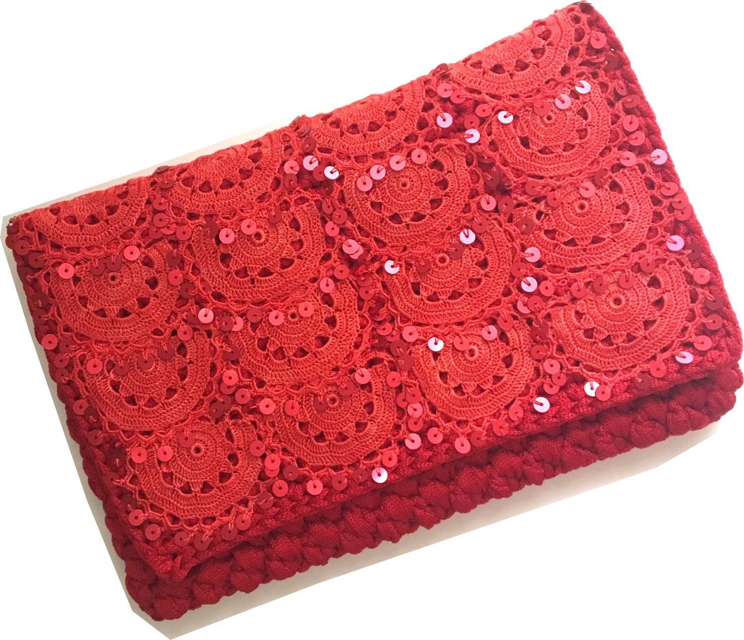 Pafuli El Yapımı Etnik Clutch Çanta Kırmızı görsel 4