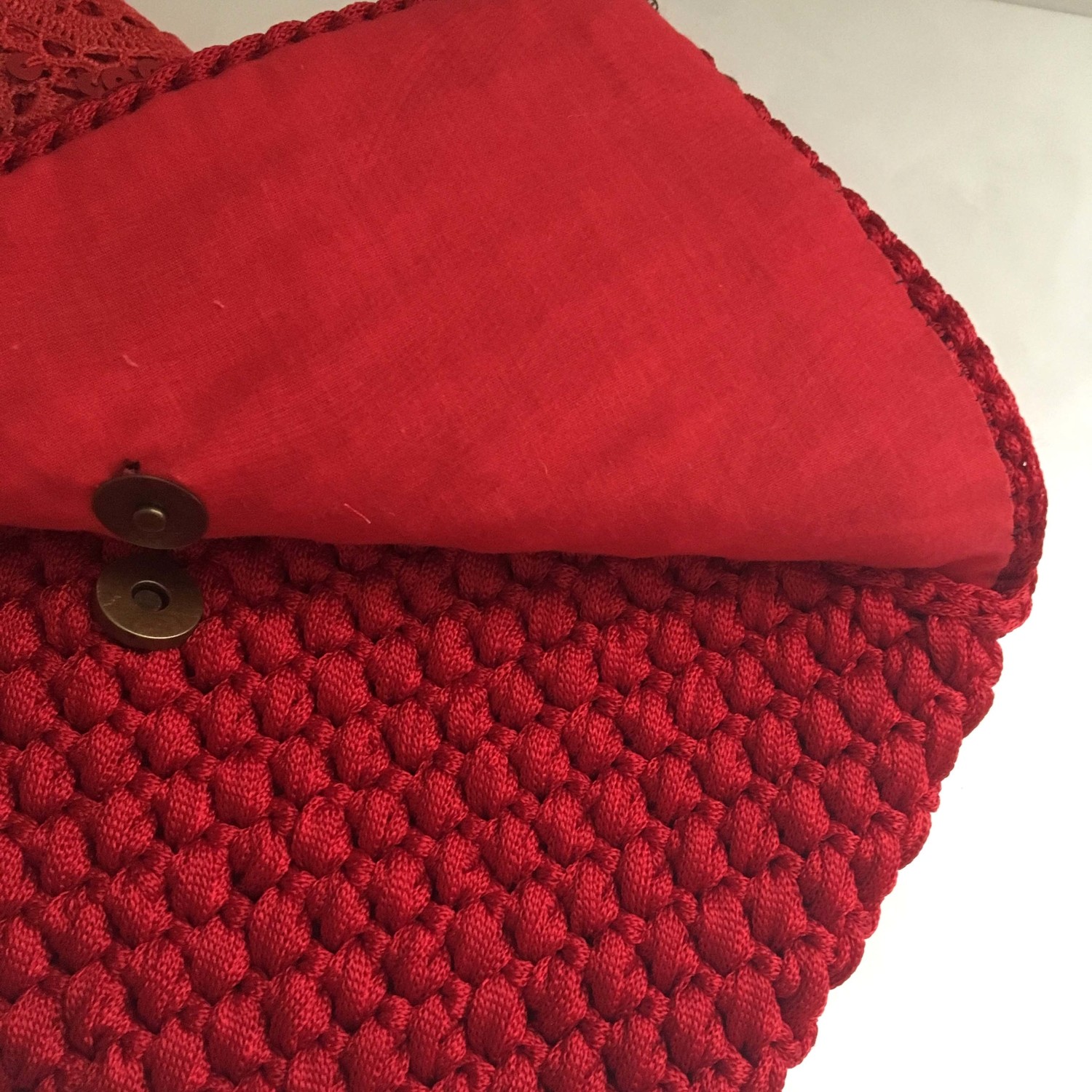 Pafuli El Yapımı Etnik Clutch Çanta Kırmızı görsel 3