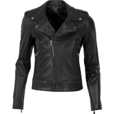 By Motto Jasmine Biker Kadın Deri Ceket