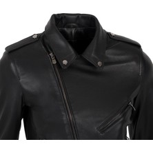 By Motto Jasmine Biker Kadın Deri Ceket