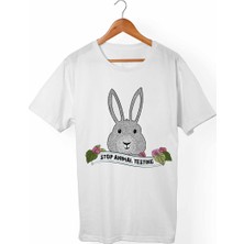 Muggkuppa Vegan-Stop Animal Testing Çocuk Beyaz T-Shirt
