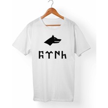 Muggkuppa Ay Yıldız Türk-Bozkurt Çocuk Beyaz T-Shirt