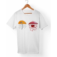 Muggkuppa Umbrella Şemsiye Baskılı Çocuk Beyaz T-Shirt