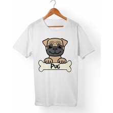 Muggkuppa Pug Dog Çocuk Beyaz T-Shirt