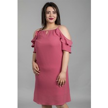 Myline Kolları Pencerelı Fırfırlı Elbise 23833