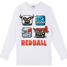 TakeTshirt Redball Çocuk T-shirt Uzun Kollu Beyaz Unisex