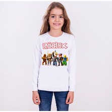 TakeTshirt Roblox Çocuk T-shirt Uzun Kollu Beyaz Unisex